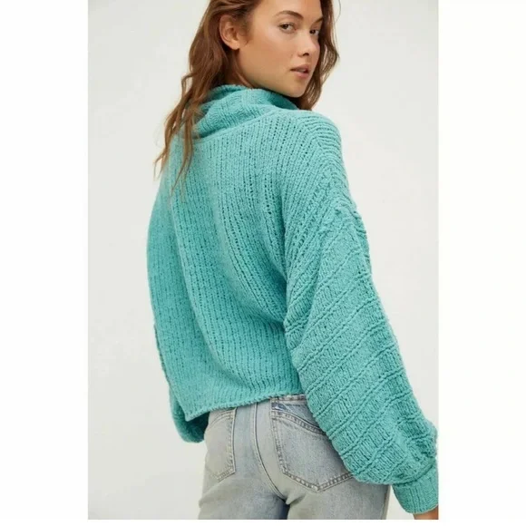 Free People Be Yours Pullover Emerald Aura - Picture 3 of 8